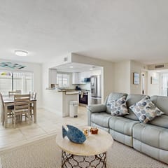Ground floor getaway with a heated pool and central AC walk to the beach
