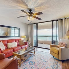 Beachfront condo with great views balcony heated pool sauna and hot tub