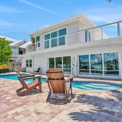 Stylish waterfront home with private pool dock