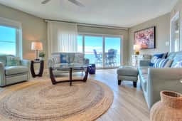 4th floor beachfront condo with private balcony views pool BBQ and AC