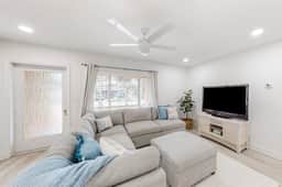 Fully renovated home with furnished patio washer dryer AC walk to the beach