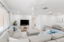 Fully renovated home with furnished patio washer dryer AC walk to the beach