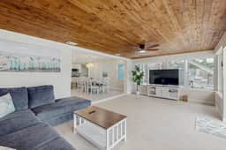 Waterfront home with private pool deck and patio 1/2 mile to the beach