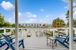 Waterfront home with private pool deck and patio 1/2 mile to the beach