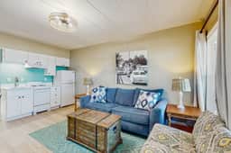 Beachfront condo on ground floor with full kitchen and central AC