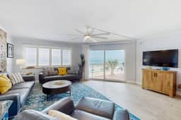 Spacious cottage with glorious Gulf view and beachfront heated pool and spa