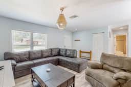 Dog friendly home with fenced yard firepit washer dryer and central AC