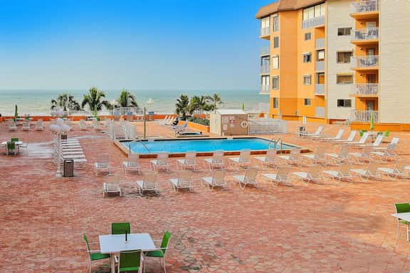 Seaside bliss with scenic Gulf view balcony and beachfront heated pool and spa