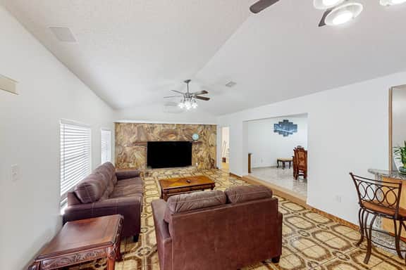 Conveniently located home with private pool patio foosball and private WD