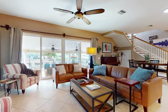 2 657 sq ft upscale canal home with pool dock and stunning main suite dog friendly