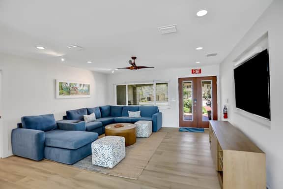 Stylish waterfront home with private pool dock