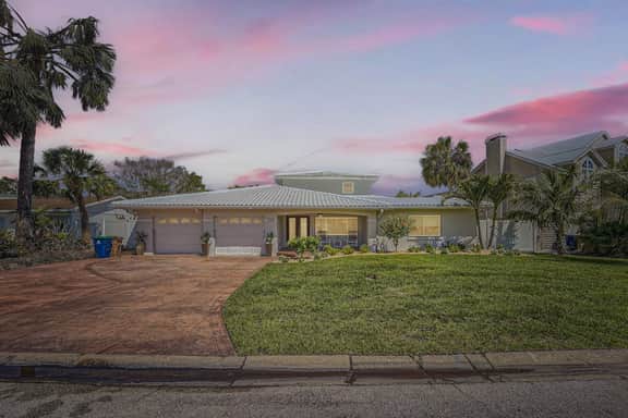 Stylish waterfront home with private pool dock