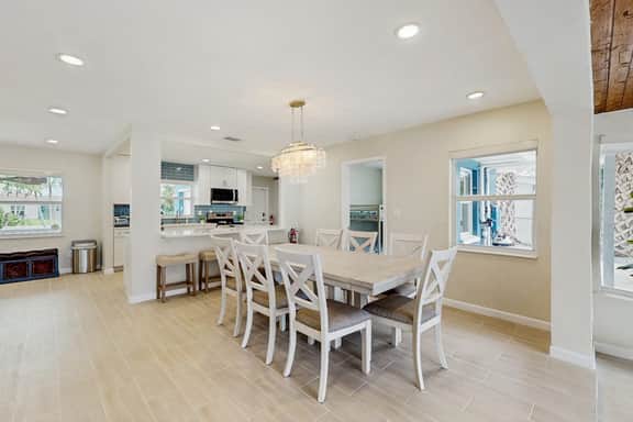 Waterfront home with private pool deck and patio 1/2 mile to the beach