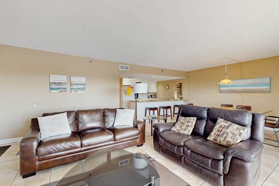 Water view condo with heated Gulf front private balcony and central AC