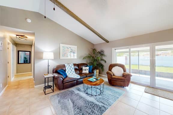 Dog friendly house with patio firepit fenced yard beach gear and AC