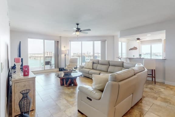 Luxury stunning waterfront condo Central AC pool snowbird friendly