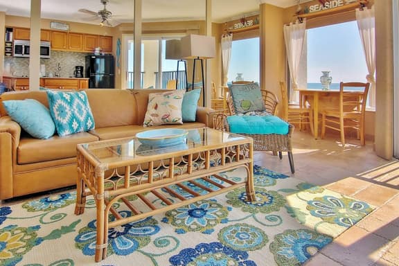 Gulf front condo with pool amazing views and central AC dog friendly