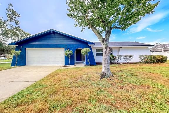 Bright and open home with private pool screened lanai enclosed yard and WD