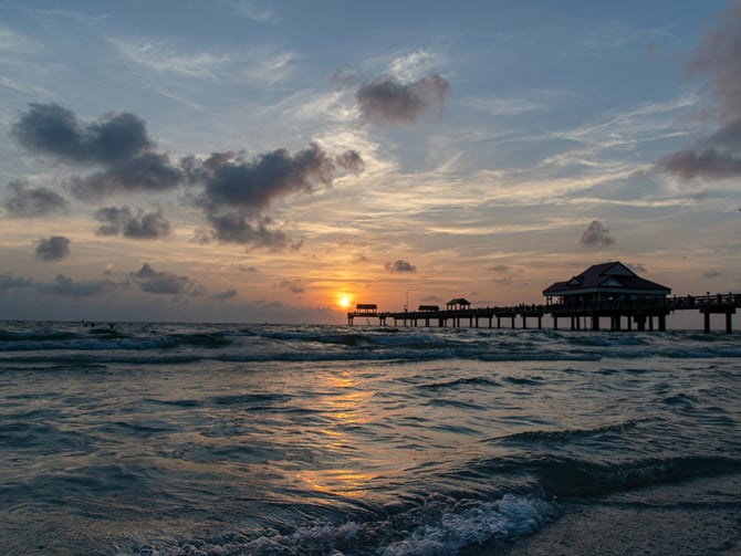 White sand Gulf Coast beach with turquoise water