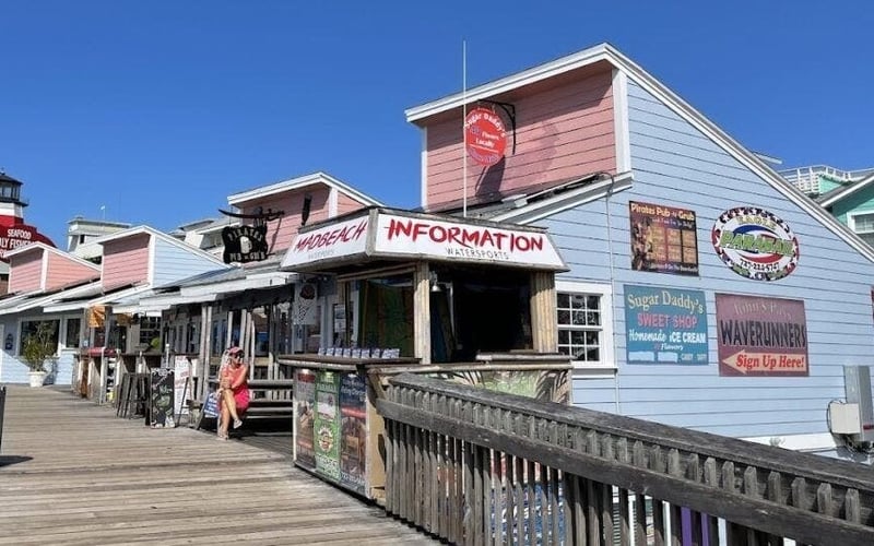 Shops and storefronts along the John's Pass boardwalk
