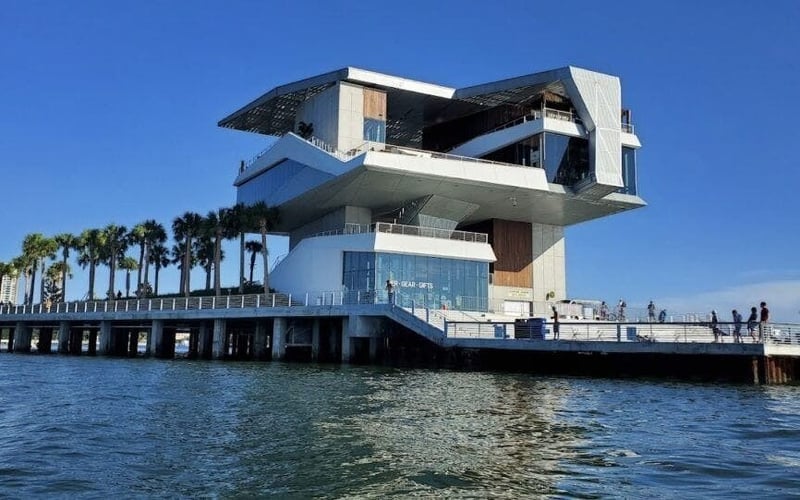 St. Pete Pier building viewed from the water