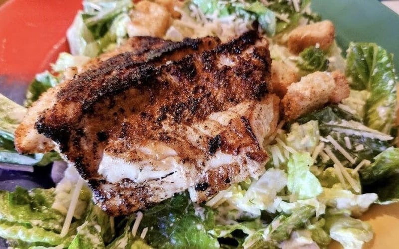 Blackened fish Caesar salad at Frenchy's Rockaway Grill